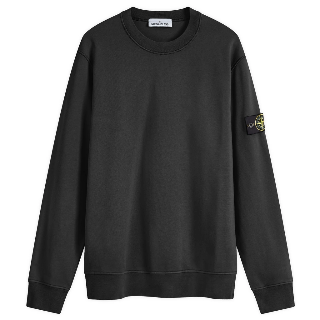 Stone Island Men's Garment Dyed Crew Sweatshirt Black